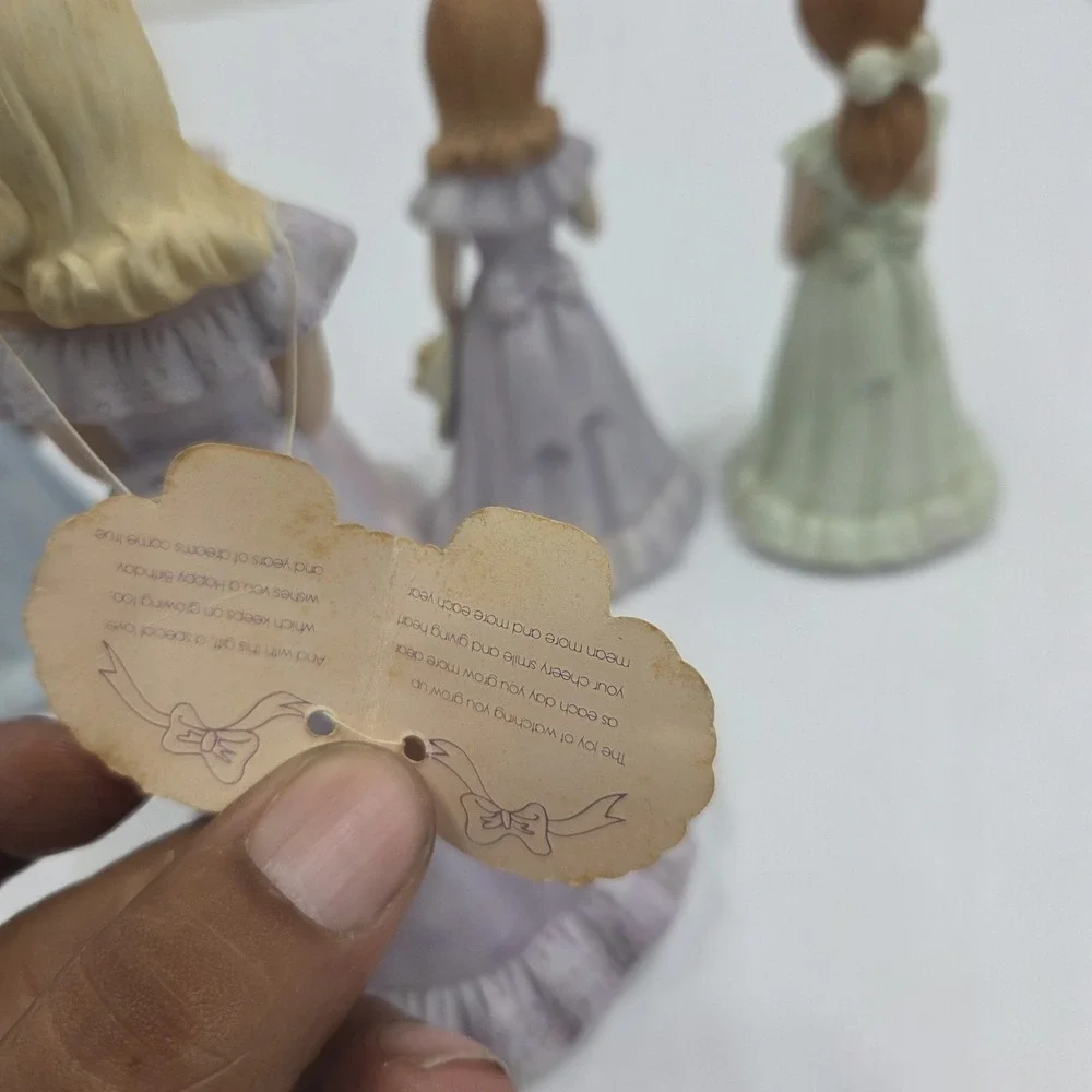VTG Enesco Growing Up Birthday‎ Girls Blonde Doll Figurine Lot Set Ages 11-16